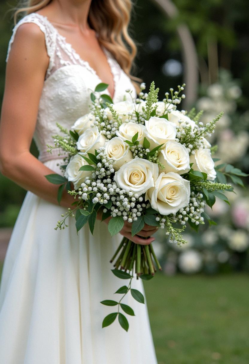 cascading bridal bouquets