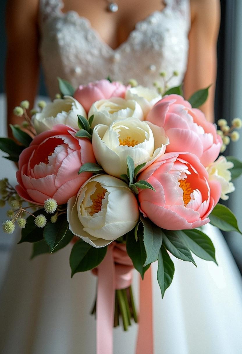 peonies bridal bouquet