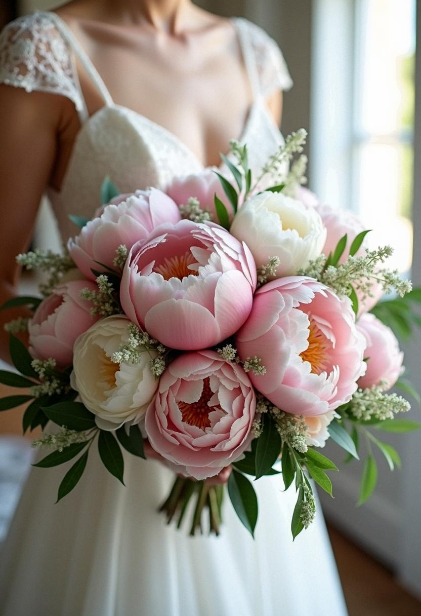 peonies bridal bouquet