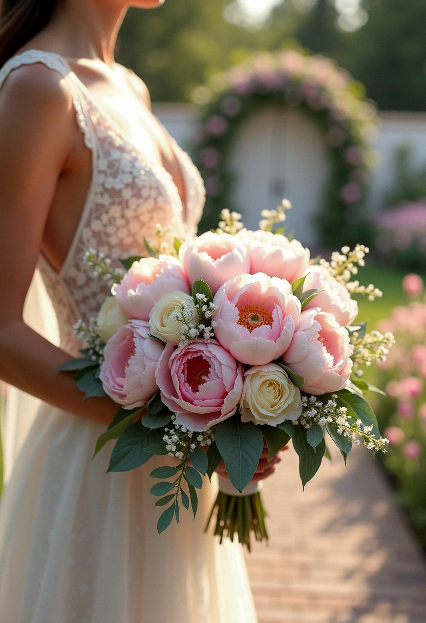 peonies bridal bouquet