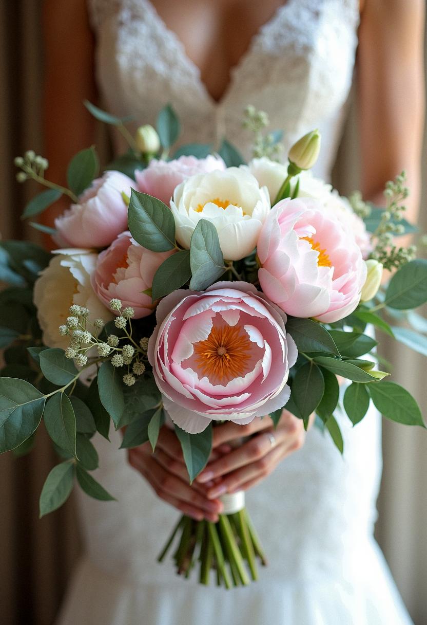 peonies bridal bouquet