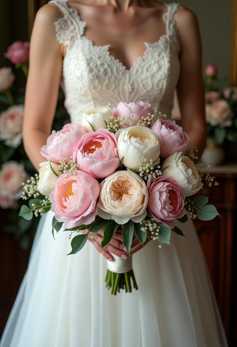 peonies bridal bouquet