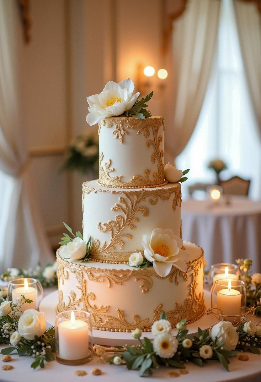 wedding cake gold
