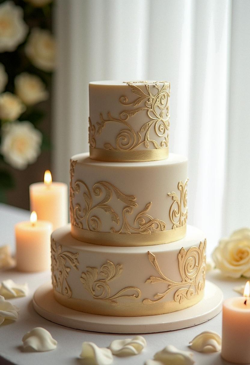 wedding cake gold