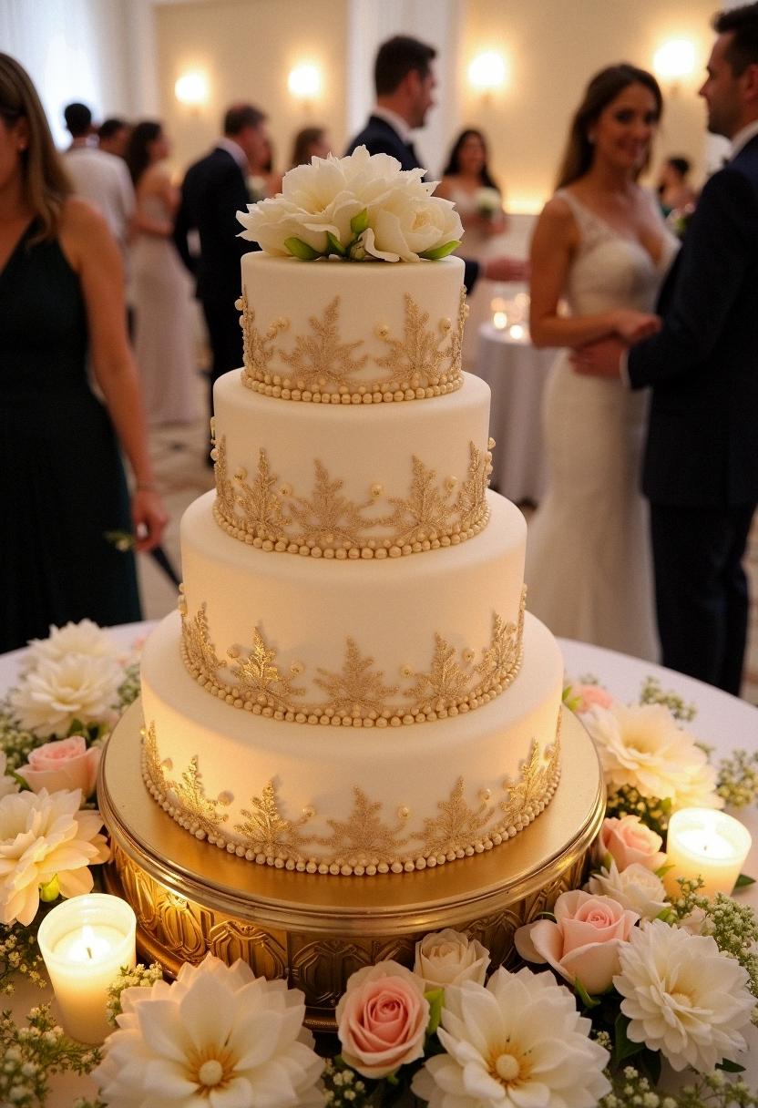 wedding cake gold
