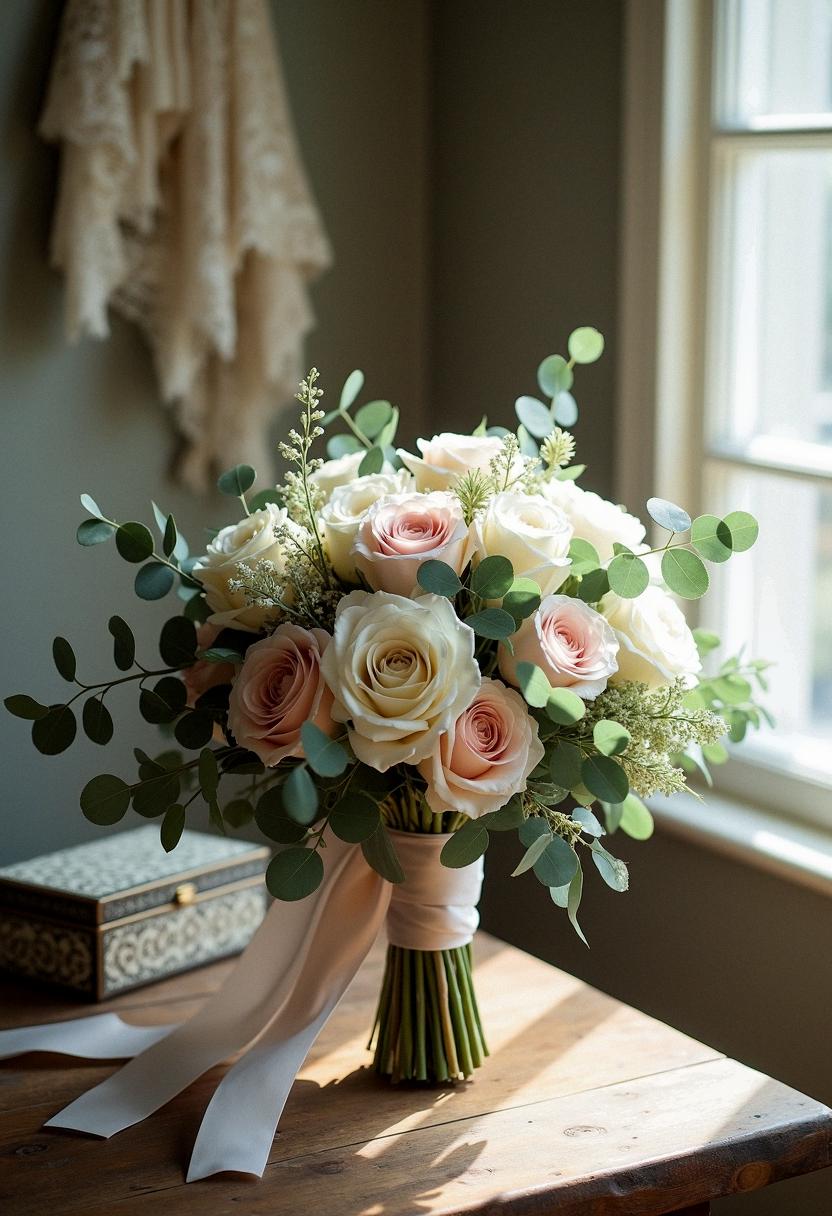 white and blush bridal bouquet
