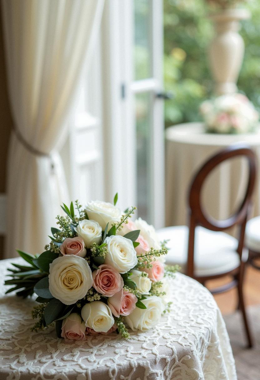 white and blush bridal bouquet