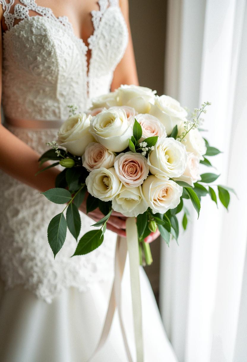 white and blush bridal bouquet