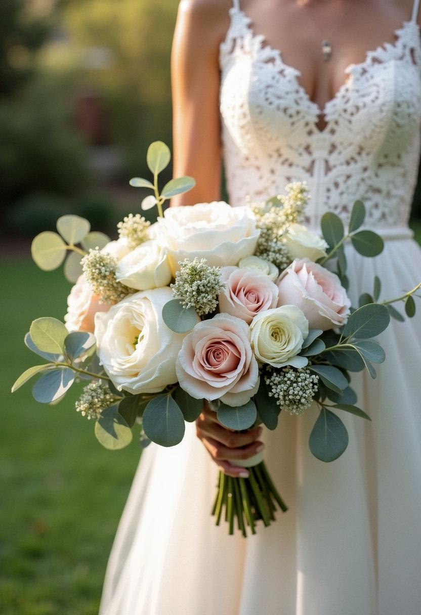 white and blush bridal bouquet