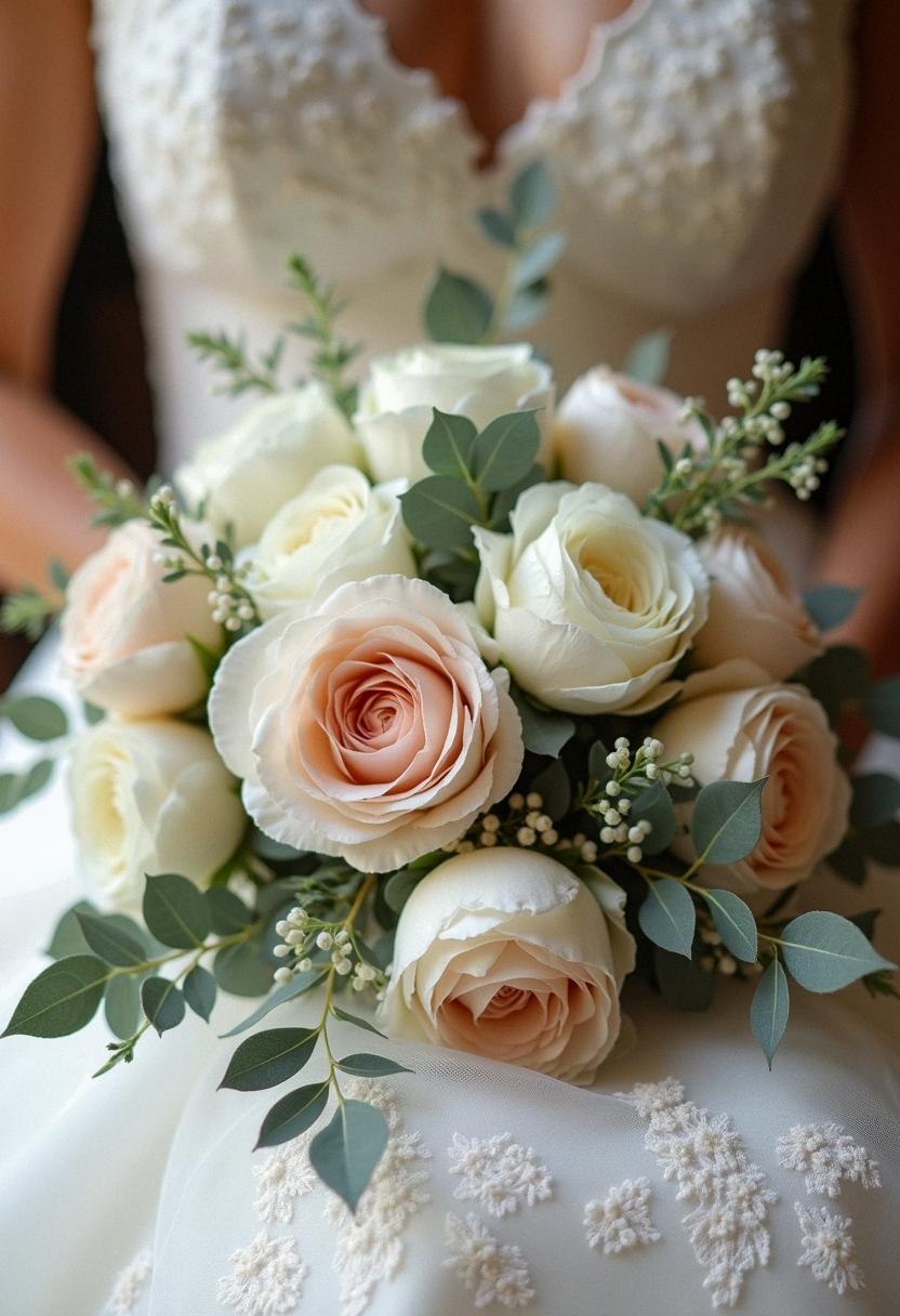 white and blush bridal bouquet
