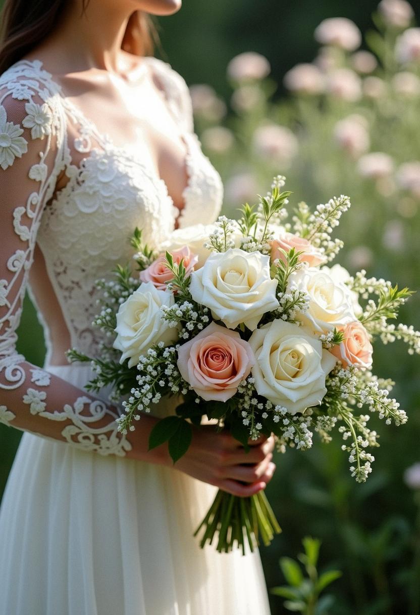 white and blush bridal bouquet