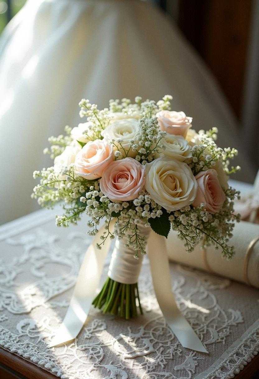 white and blush bridal bouquet