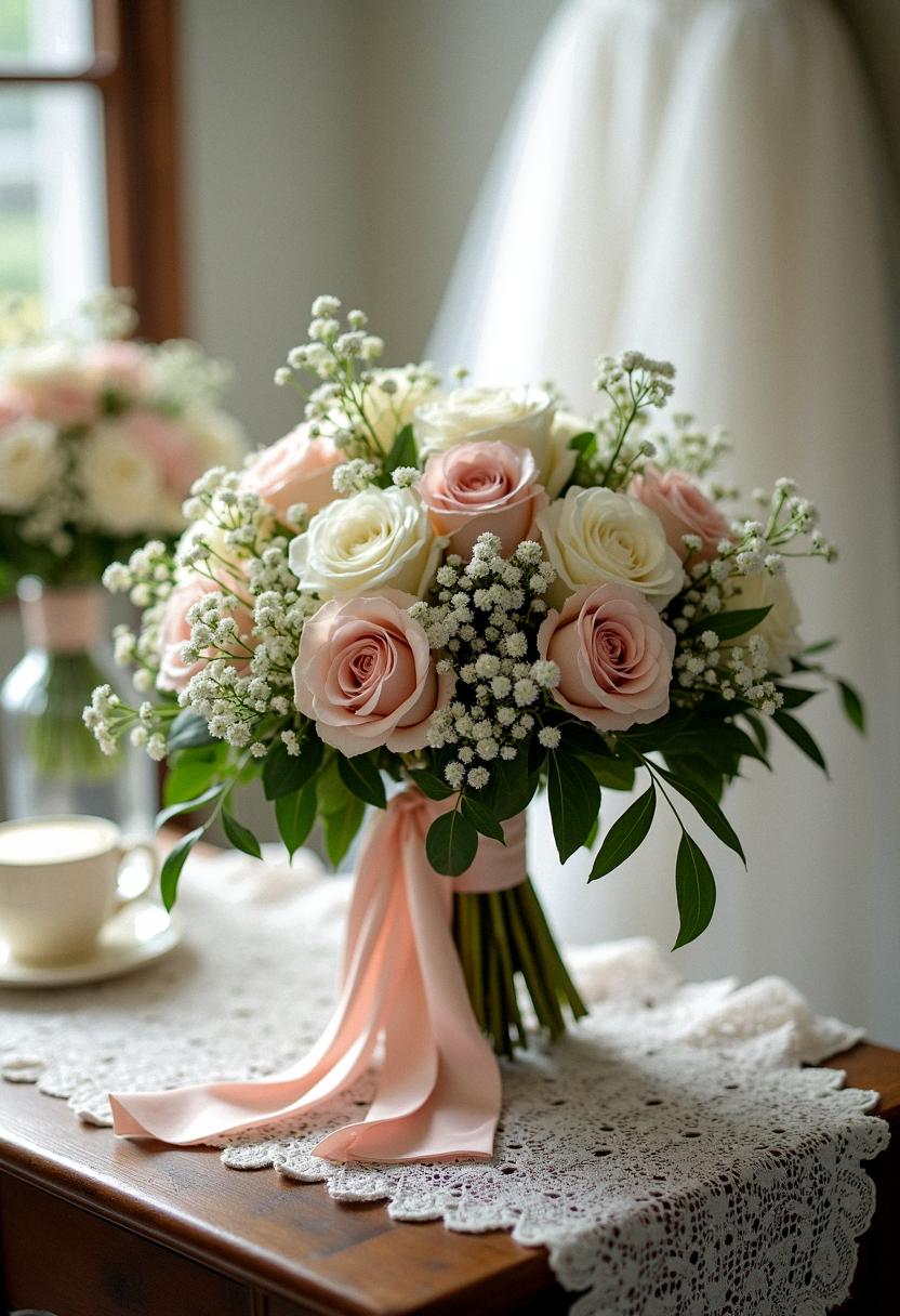 white and blush bridal bouquet